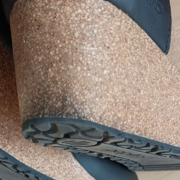 Papillio Black Leather Wedge Mules - Picture 14 of 15